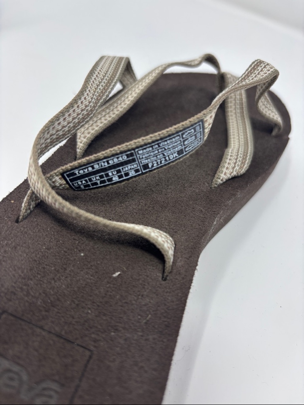 Teva Dark Brown Sandals with Light Beige Straps 9 - Picture 3 of 4